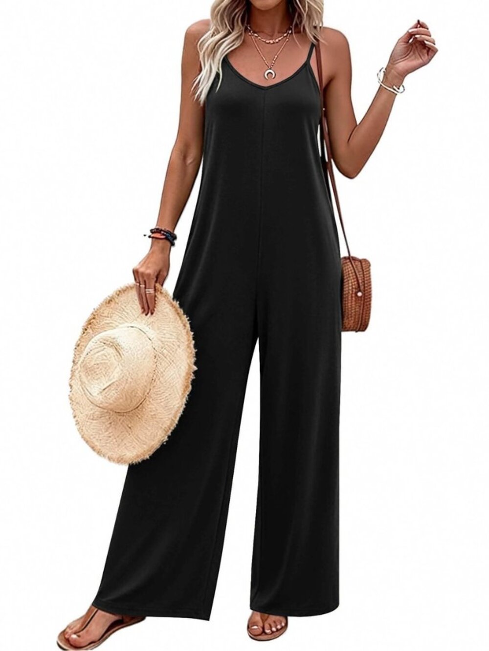 Women Jumpsuits Sleeveless Boho Romper Casual Jumper Summer Outfits